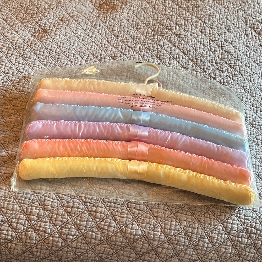 Set of 12 Satin VINTAGE Padded Hangers